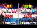 RX 7900 XT 20GB (New) vs RTX 3090 Ti 24GB (Used) | PC Gameplay Tested