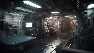 Space Battleship Engineering Deck. Sci-Fi Ambiance for Sleep, Study, Relaxation