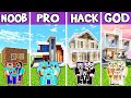 Minecraft Battle : Family Premium Luxury House Build Challenge - NOOB vs PRO vs HACKER vs GOD