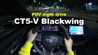 2023 Cadillac CT5 V Blackwing POV night drive