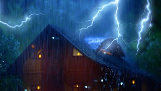 Fall Asleep in Under 5 Minutes with Heavy Rainstorm & Thunder at Night -Rain Sounds for Sleeping BGM