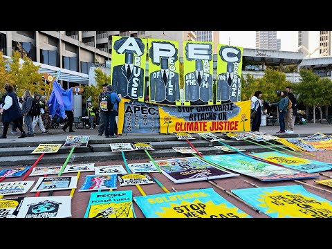 Protesters rally against world leaders, Israel-Hamas war as APEC summit commences in San Francisco