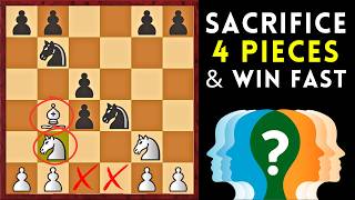 Sacrifice 4 Pieces To Win Fast in This Double Gambit Scotch