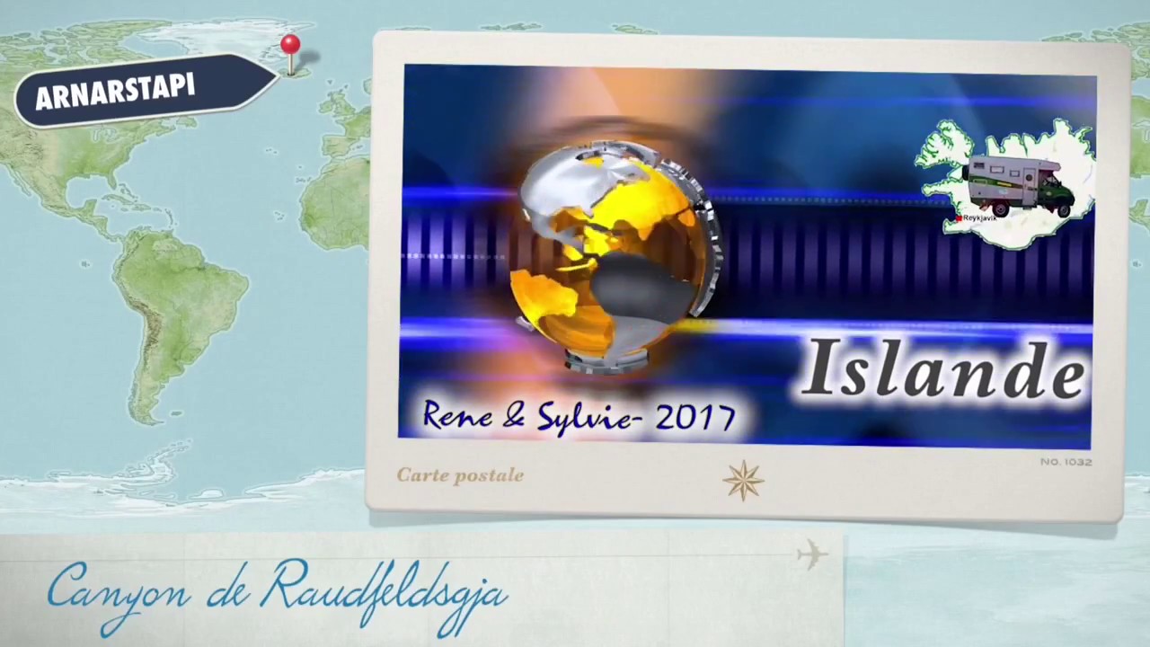 Islande :  canyon de Raudfeldsgja — Rauðfeldsgjá — video poster