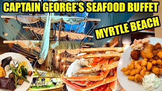 Captain George&#39;s Seafood Buffet in Myrtle Beach! ALL you can eat CRABLEGS! Full Buffet Tour!