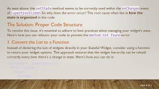 Famous Solving the Method not found: 'setState' Error in Flutter's Stateful Widgets Wealth