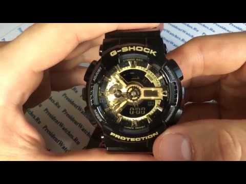 Обзор наручных часов Casio G-SHOCK GA-110GB-1A - видео от Presidentwatches.Ru