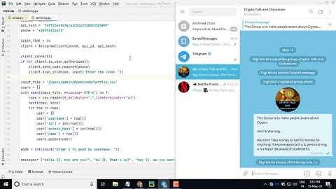 Send Message to telegram user with python script