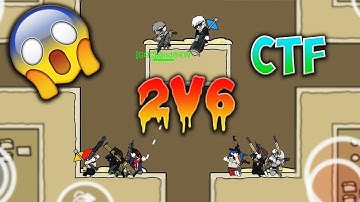 Mini Militia 2vs6 CTF EPIC CHALLENGE !! Capture The FLAG Gameplay!! | Doodle Army 2: Mini Milita #53