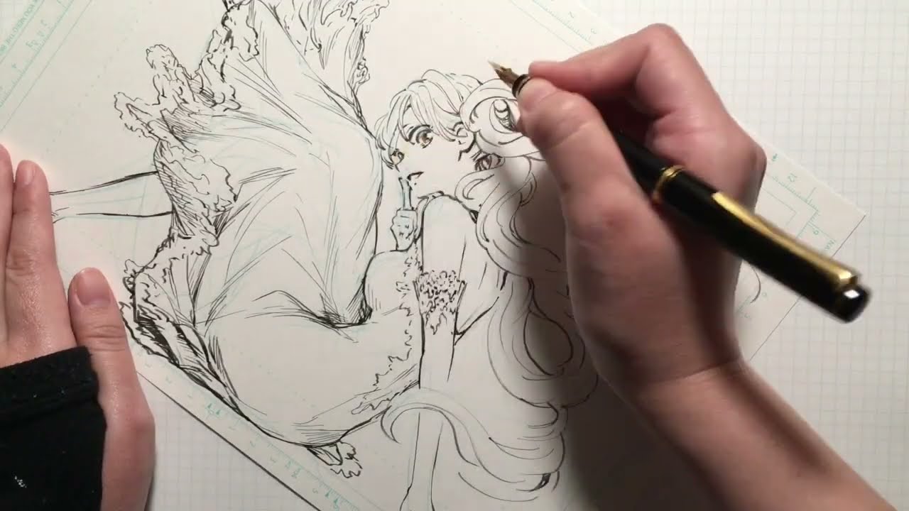 イラスト書きます！ 246 万年筆でイラスト（カスタム74、エラボー） - YouTube