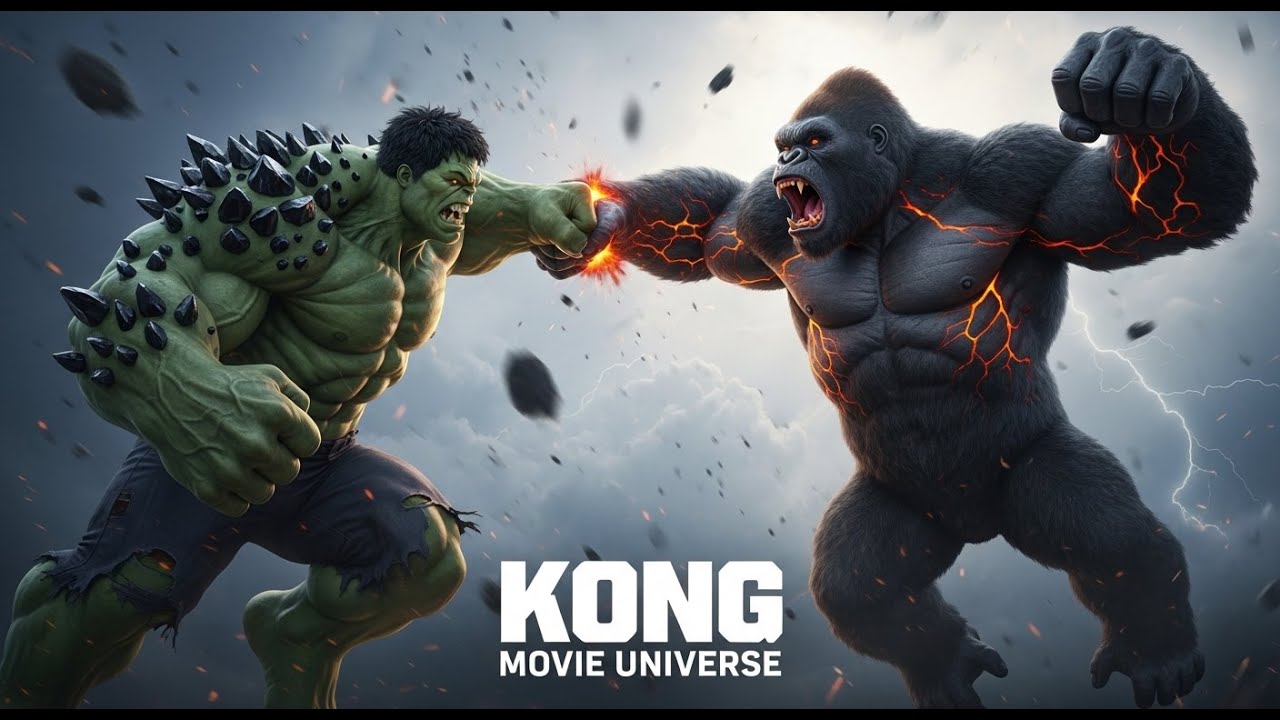 The Great Sky Battle: Kong vs. Hulk - Ultimate Showdown 4K