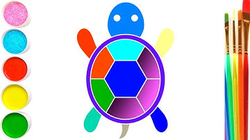 Cách vẽ con rùa và tô màu cho trẻ em Bolalar uchun toshbaqa chizish