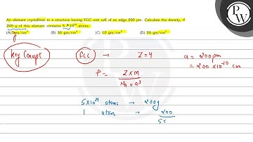 An element crystallizes in a structure having FCC unit cell of an e...