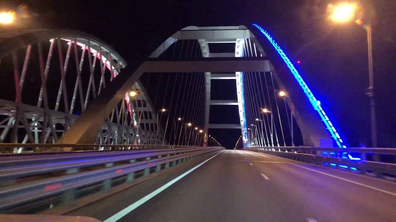 Мост крымский ночью Мост крымский ночью