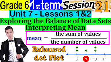 Exploring the Balance of Data Sets - Interpreting Mean - Grade 6- 1st term - Session 21