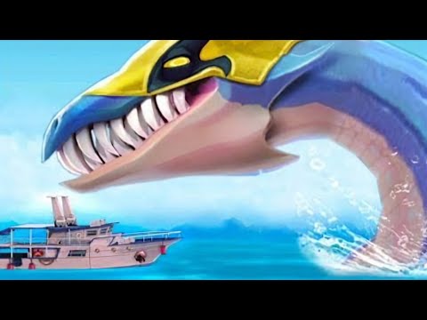 Hungry Shark Evolution - Loch Ness Monster Nessie Flying without jetpack + Giant Crab at the end