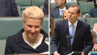 Labor MPs erupt in laughter as Abbott calls for Bishop to be Speaker