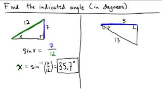 Using trigonometry to find an angle measure in a right triangle - YouTube