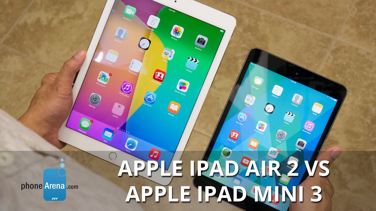 Apple Ipad Air 2 Vs Apple Ipad Mini 3 Youtube