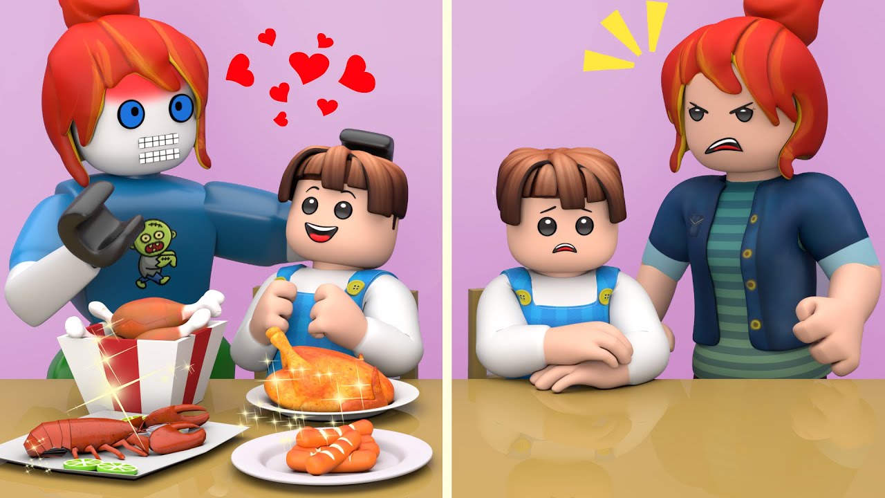 ROBLOX Brookhaven 🏡RP: Биологическая мама против мамы-робота | King Roblox