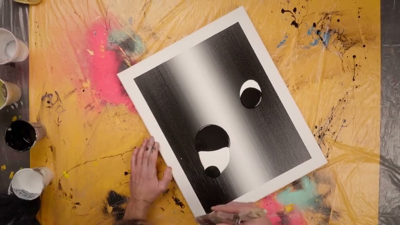 Easy Abstract Art Using Only Black & White Paint