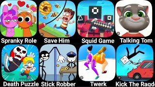 Spranky Role Puzzle, Save Him, Squid Game 456 Survival, Death Puzzle, Stick Robber,Twerk,Talking Tom