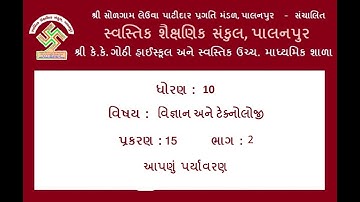 10 Science Chap 15 Part 2 ધોરણ:10, વિજ્ઞાન, પ્રકરણ:15, ભાગ:2, આપણું પર્યાવરણ