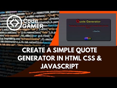 Quote Generator In HTML CSS & JavaScript|Random Quote Generator In HTML ...