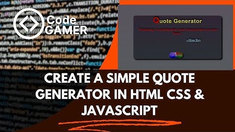 Quote Generator In HTML CSS & JavaScript|Random Quote Generator In HTML CSS & JavaScript With api