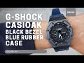 CasiOak GA2100 Black Metal Bezel Blue Fluorine Rubber
