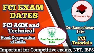 FCI Exam Dates | FCI AGM | FCI Technical | @Rameshwar Jaju | FCI 2021