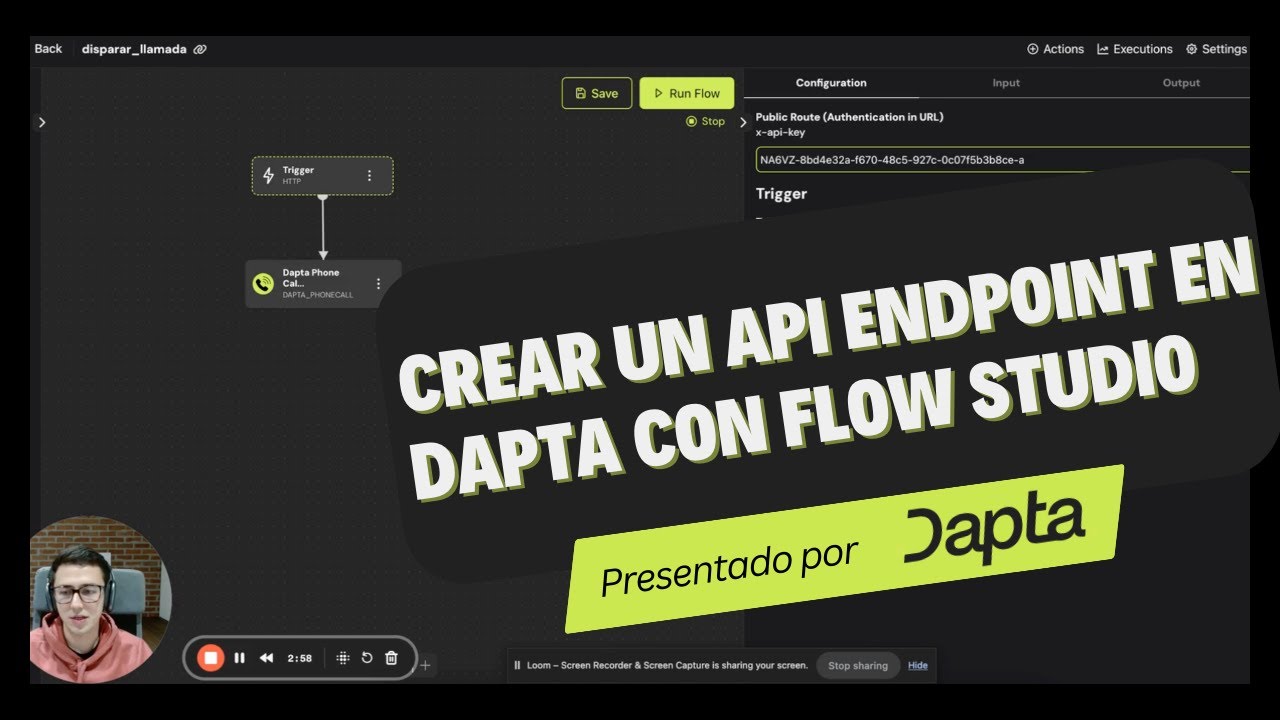 Crear un API endpoint en Dapta con Flow Studio - YouTube
