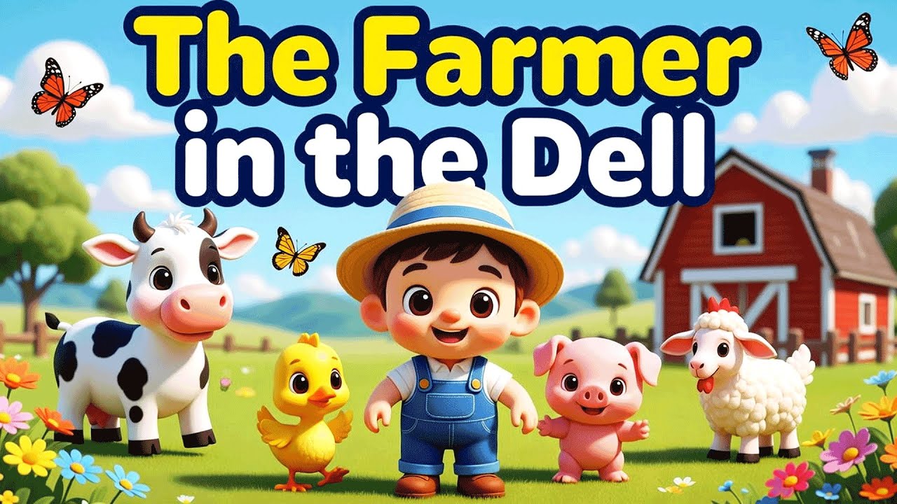 The Farmer in the Dell | Kids Nursery Rhymes & Songs | Farm Animals Song for Toddlers