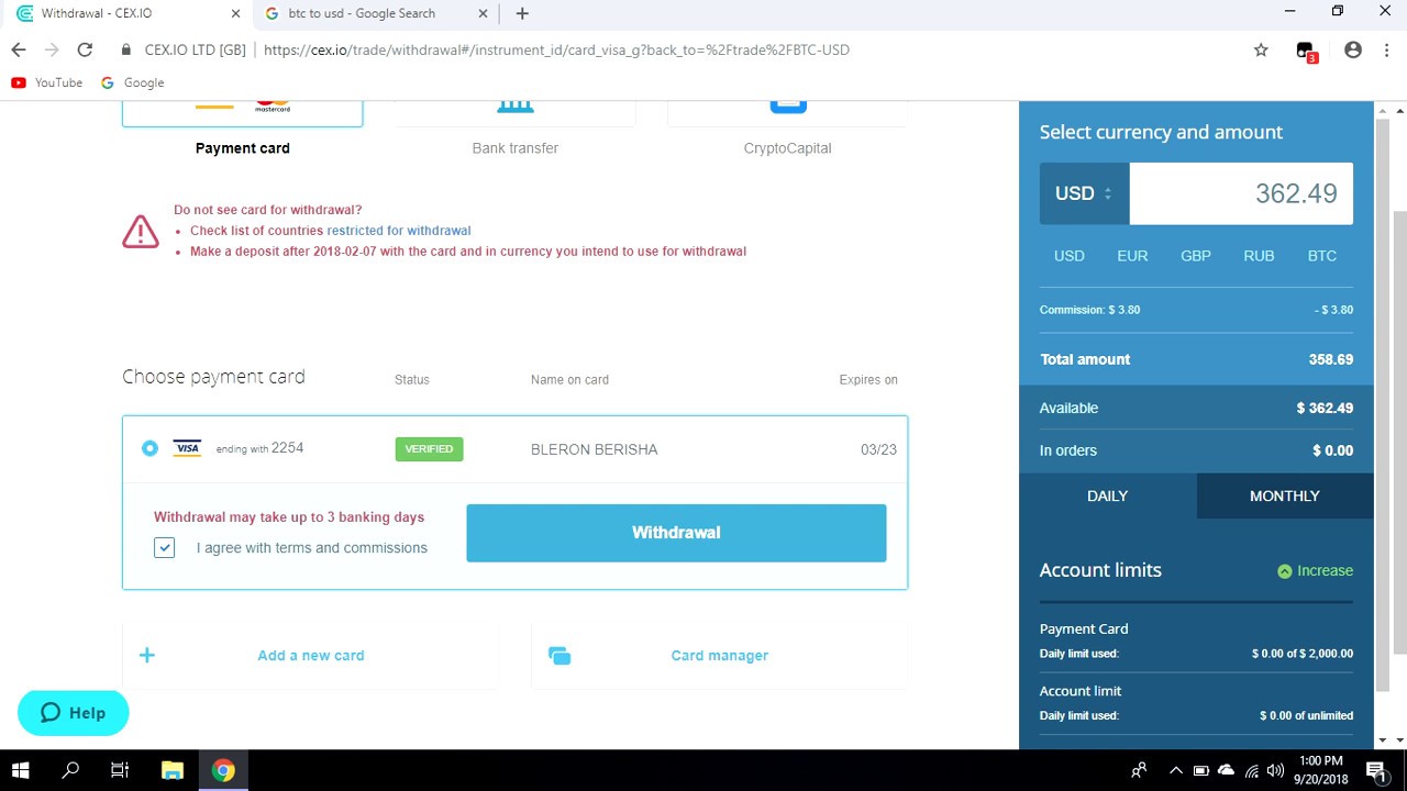 btc e usd withdrawal