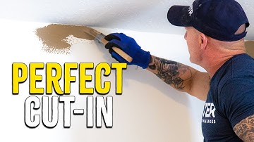 Perfect Ceiling Cut Ins.  Painting A Straight Line On A Wall.  How to cut in paint edges.