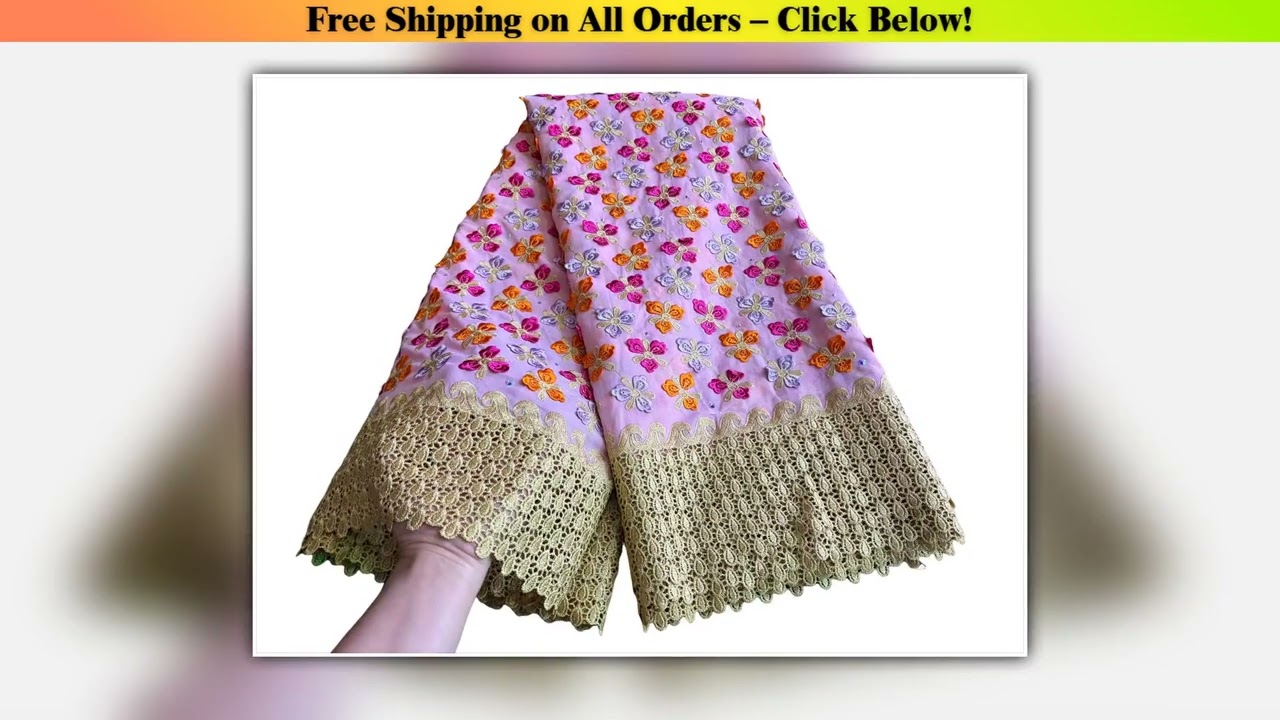 Swiss Voile Lace In Switzerland With 3D Flower Applique Stones 2025 Super Quality Water Soluble