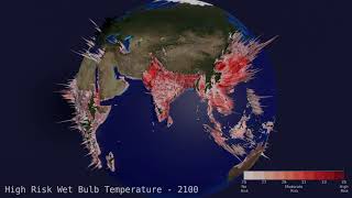 Visualisation of Wet Bulb Temperature for 2100