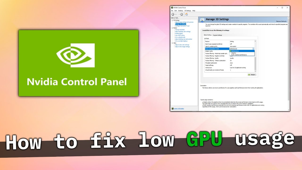 How to fix low GPU usage on video card tutorial - YouTube