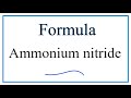 Ammonium and Nitride Compounds