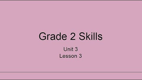 Unit 3, Lesson 3