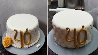 40th Birthday Cake Design With Fondant |40th Birthday Fondant Cake |Fondant Birthday Cake Recipe