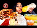 ASMR MUKBANG CHIPOTLE GIANT BURRITOS CHEESE STEAK QUESADILLA | CHEESE SAUCE | ASMR EATING| ASMR FOOD