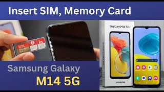 How insert Sim Card, SD card in Samsung Galaxy M14 5G Smartphone - Tutorial