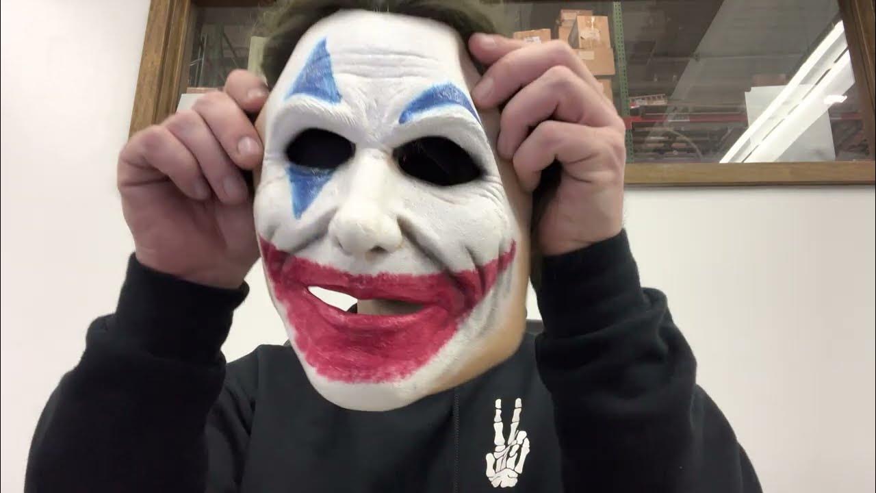 Trying on Crazy Jack Clown mask by Ghoulish YouTube