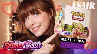 ASMR  Pokemon TCG Scarlet & Violet Booster Box Opening! Whispered Card Opening with Fabric Gloves!