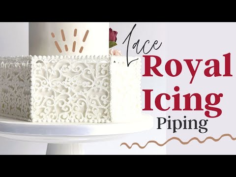 Lace Piping Cake Tutorial // Edible Sugar Lace Tutorial // Royal Icing