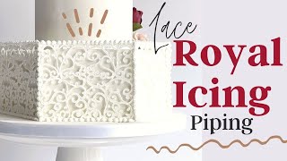 Lace Piping Cake Tutorial // Edible Sugar Lace Tutorial // Royal Icing