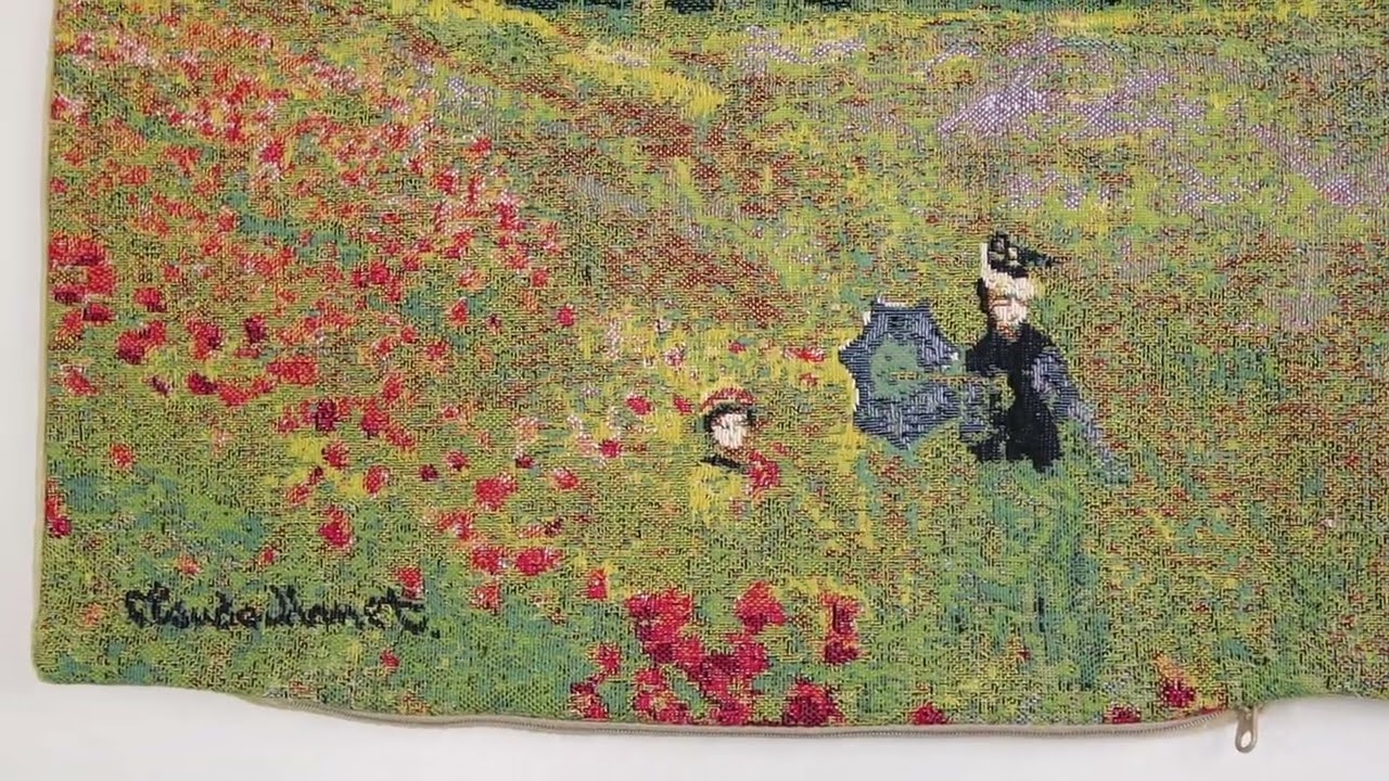 Monet's Poppy Field Belgian Cushion Cover | Video