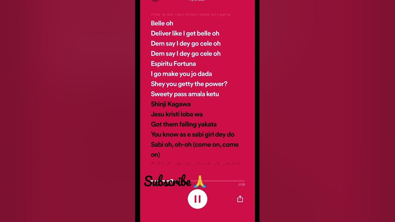 Sability (Lyrics)- Ayra Starr #afrobeat #ayrastarr #mavins #sability #shortsvideo