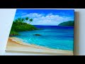 Seascape acrylic painting  beach painting tutorial for beginners